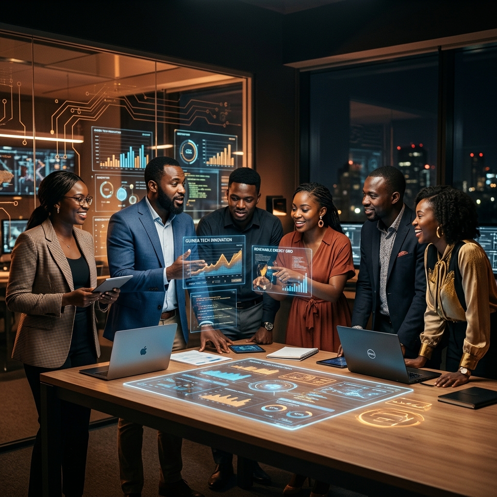 Experts africains en technologie collaborant